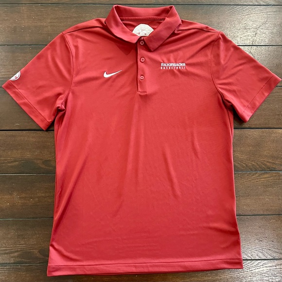 Nike Arkansas Razorbacks Basketball Red Performance Polo Shirt - Picture 1 of 5